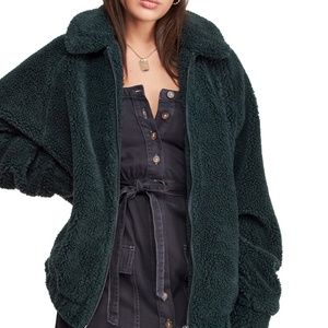 dark green teddy jacket